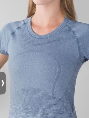 Lululemon Heathered Blue Denim Swiftly Tech Shirt.